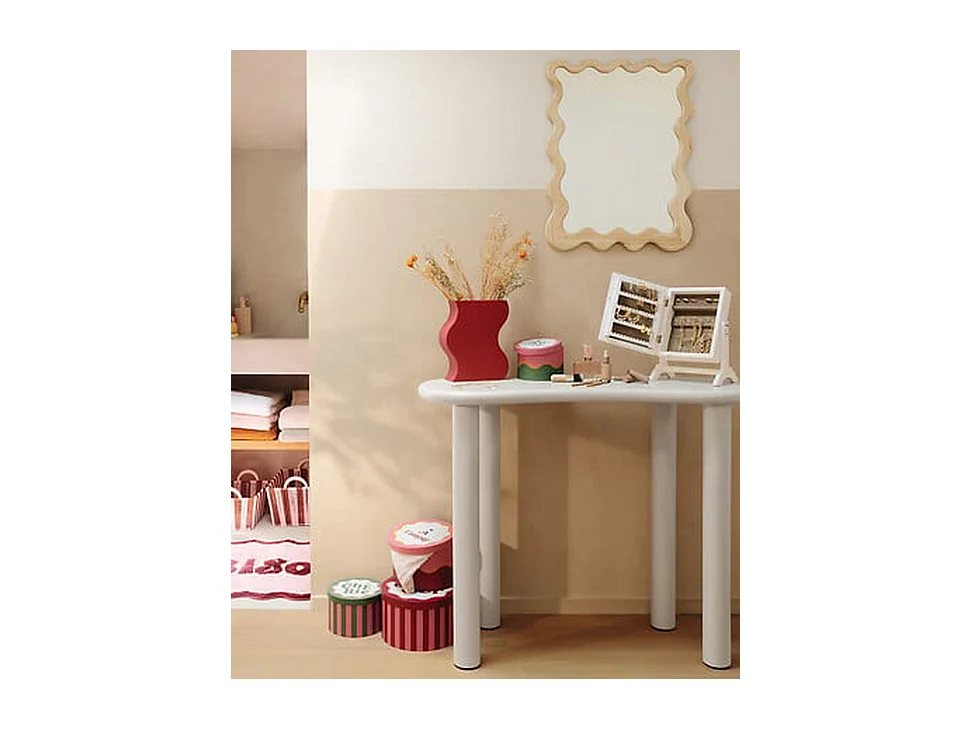 Table d'appoint console coloris ivoire - Longueur 100 x largeur 40 x Hauteur 80 cm