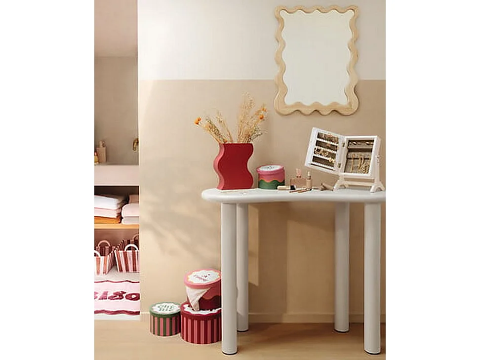 Table d'appoint console coloris ivoire - Longueur 100 x largeur 40 x Hauteur 80 cm