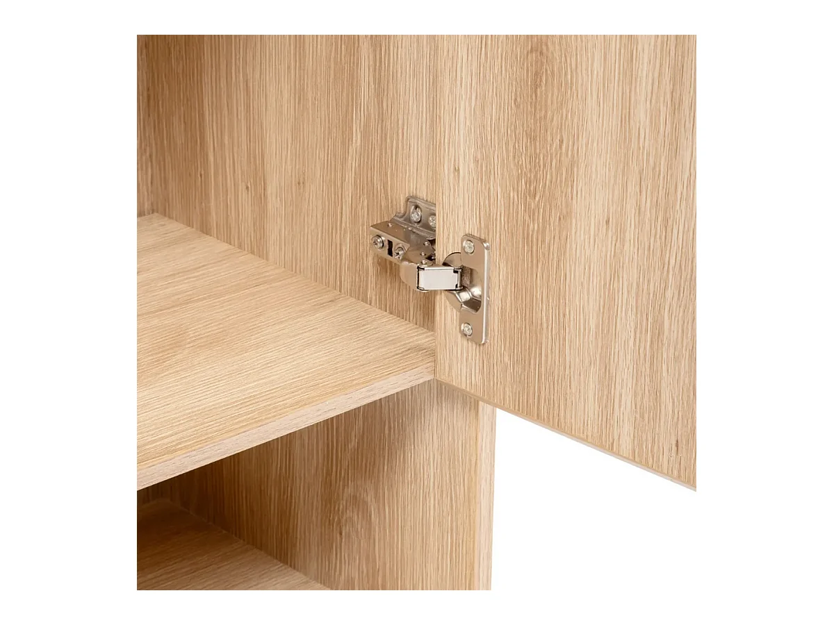 Meuble sous-lavabo SDB 2 portes coloris effet bois clair - Longueur 60 x largeur 30 x Hauteur 80 cm