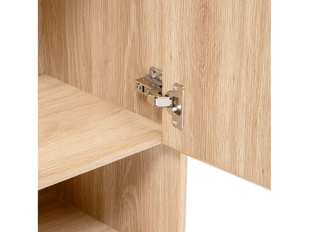 Meuble sous-lavabo SDB 2 portes coloris effet bois clair - Longueur 60 x largeur 30 x Hauteur 80 cm