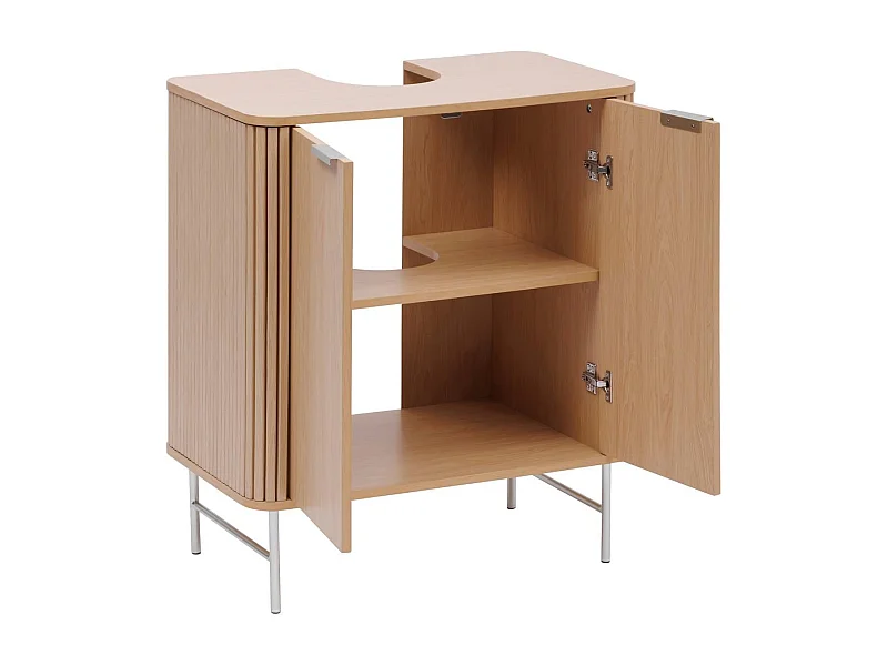 Meuble sous-lavabo salle de bas 2 portes - Longueur 70 x largeur 40 x Hauteur 80 cm