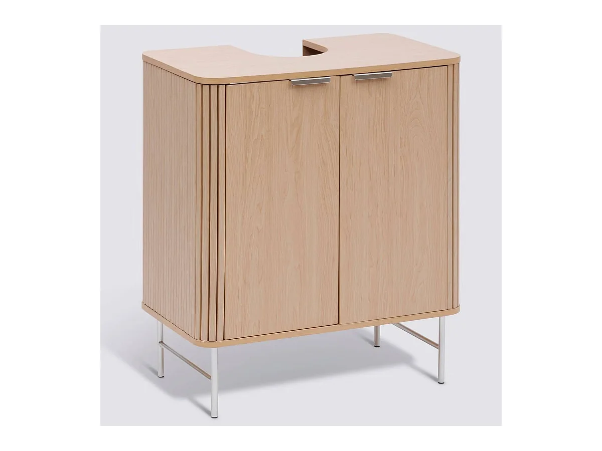 Meuble sous-lavabo salle de bas 2 portes - Longueur 70 x largeur 40 x Hauteur 80 cm