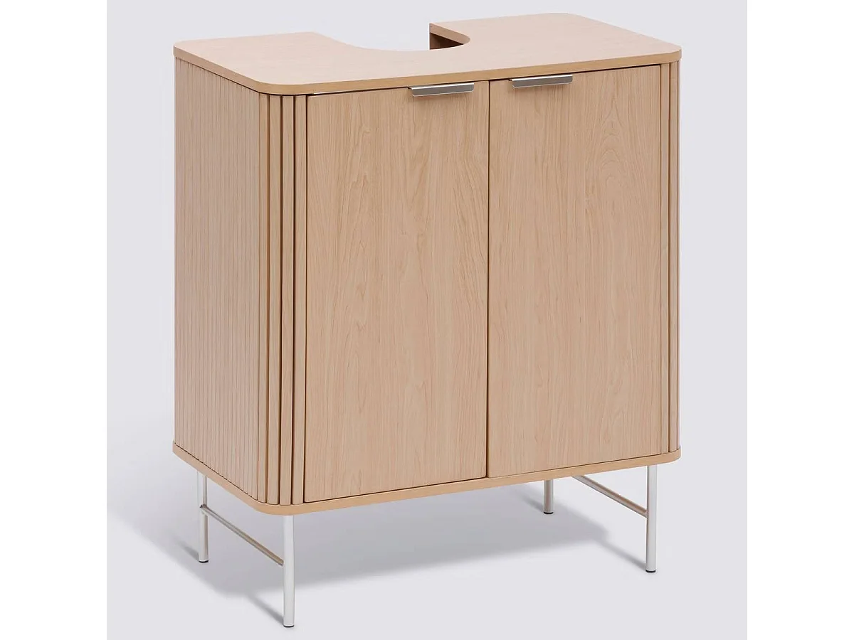 Meuble sous-lavabo salle de bas 2 portes - Longueur 70 x largeur 40 x Hauteur 80 cm