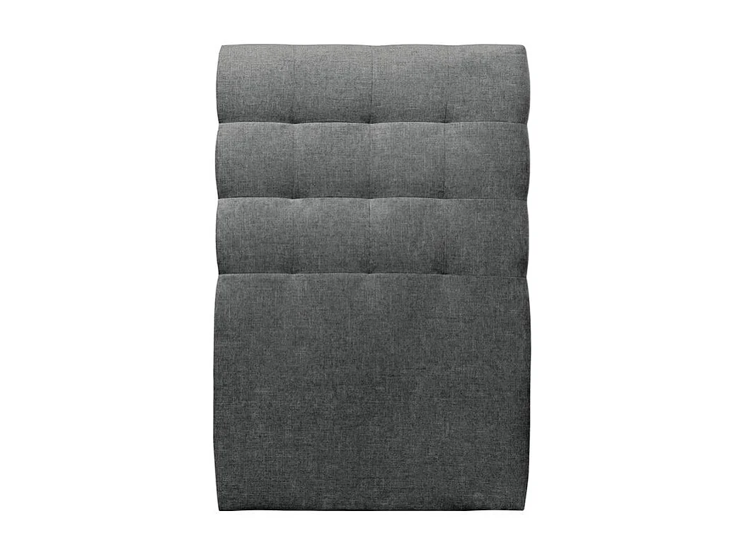 Lit 90x190cm avec tête de lit capitonnée tissu et sommier tapissier gris anthracite - Hauteur totale : 29cm