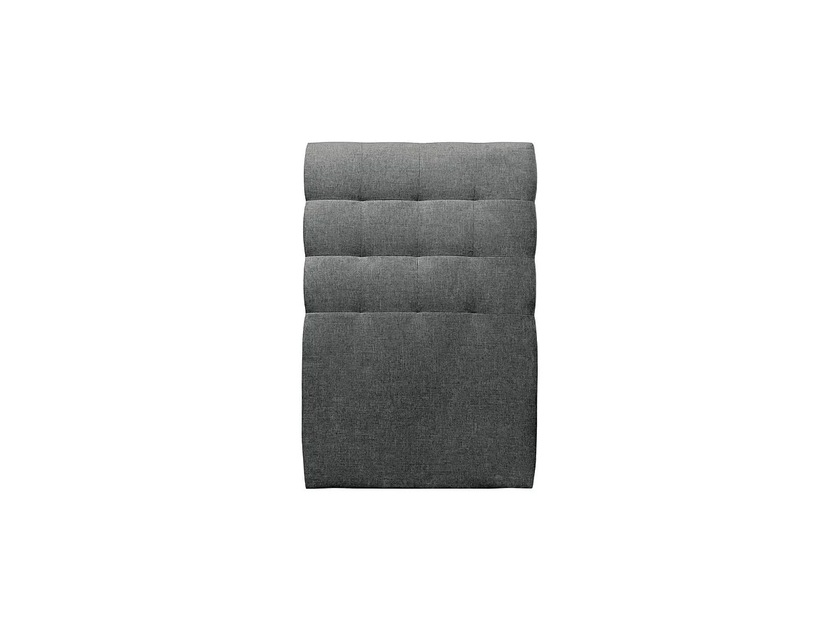 Lit 90x190cm avec tête de lit capitonnée tissu et sommier tapissier gris anthracite - Hauteur totale : 29cm