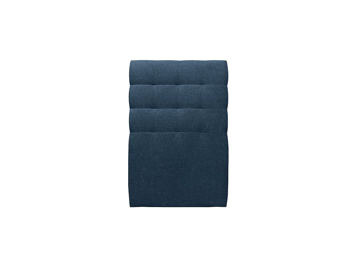 Lit 90x190cm avec tête de lit capitonnée tissu et sommier tapissier Bleu - Hauteur totale : 29cm