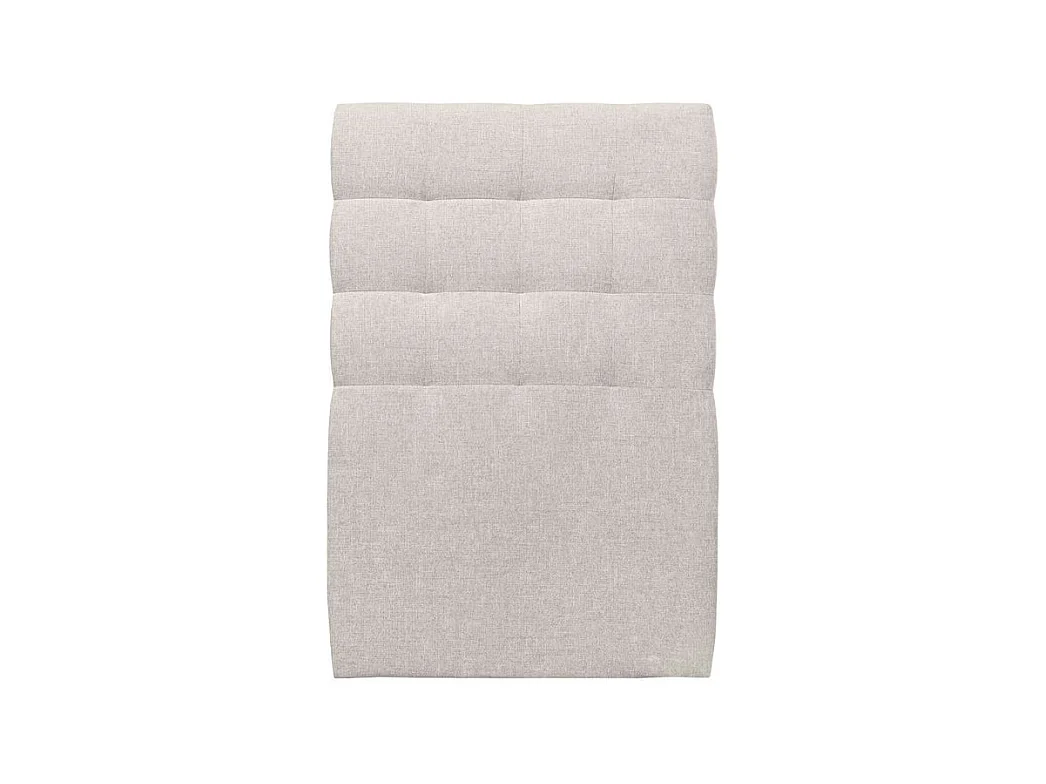 Lit 90x190cm avec tête de lit capitonnée tissu et sommier tapissier Beige clair - Hauteur totale : 29cm