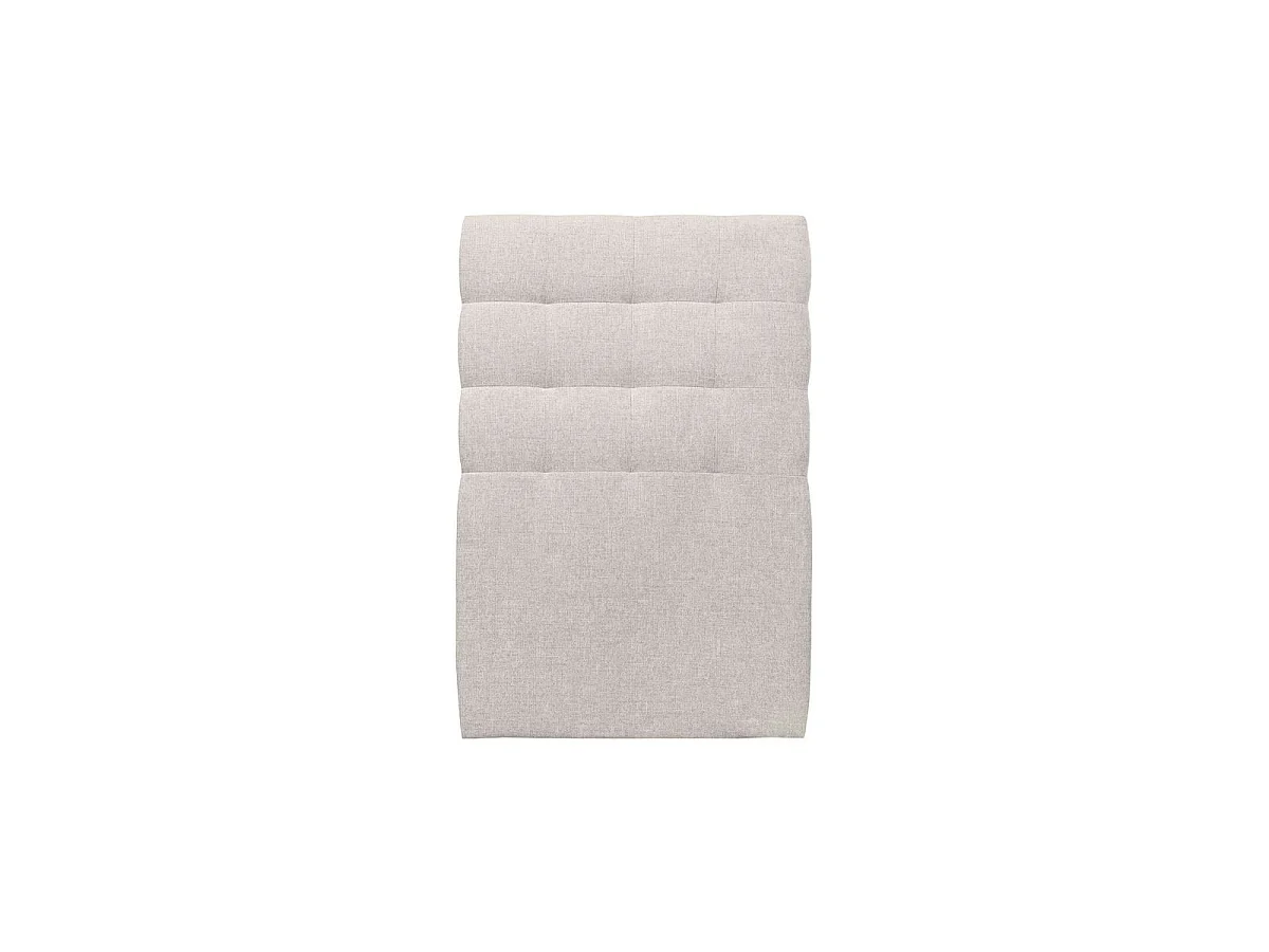Lit 90x190cm avec tête de lit capitonnée tissu et sommier tapissier Beige clair - Hauteur totale : 29cm