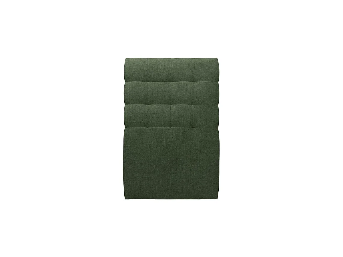Lit 90x190cm avec tête de lit capitonnée tissu et sommier tapissier vert - Hauteur totale : 29cm