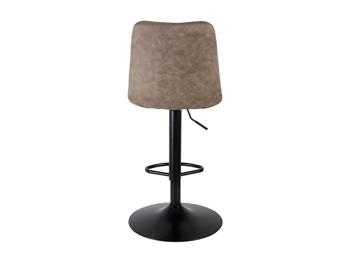 Tabouret de bar réglable en microfibre taupe et pied métal - COBY 2