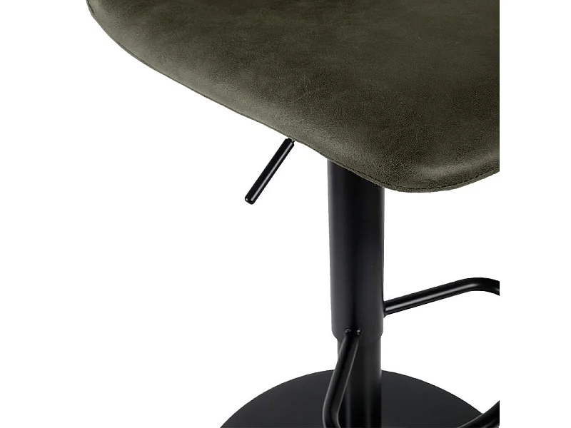 Tabouret de bar réglable en microfibre vert et pied métal - COBY 2