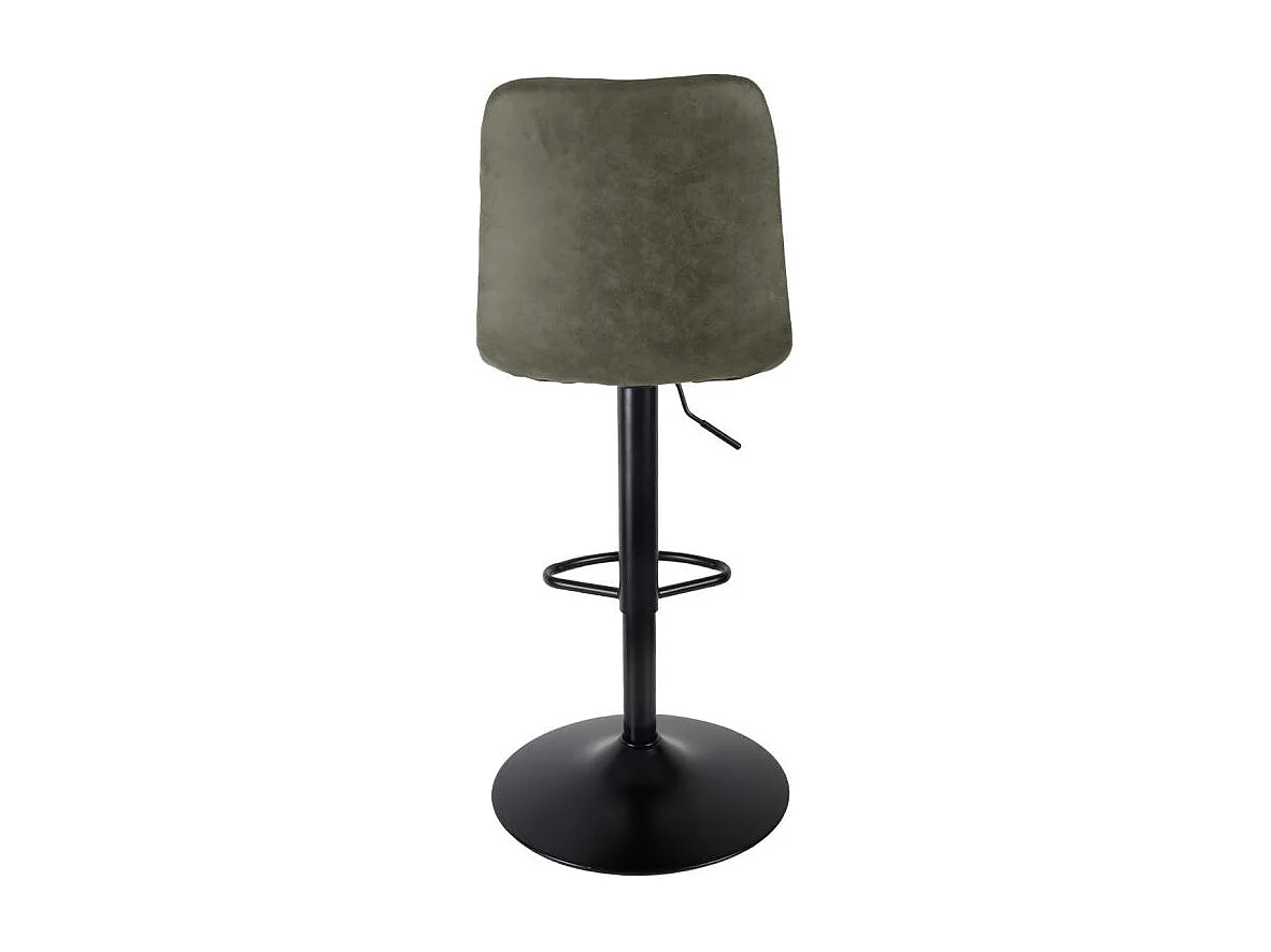Tabouret de bar réglable en microfibre vert et pied métal - COBY 2