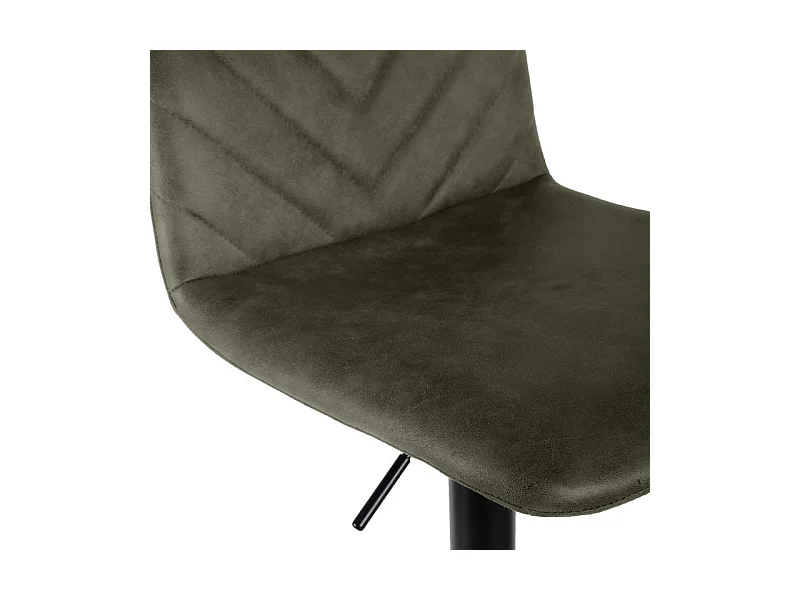 Lot 2 tabourets de bar réglables microfibre vert et métal - COBY 2