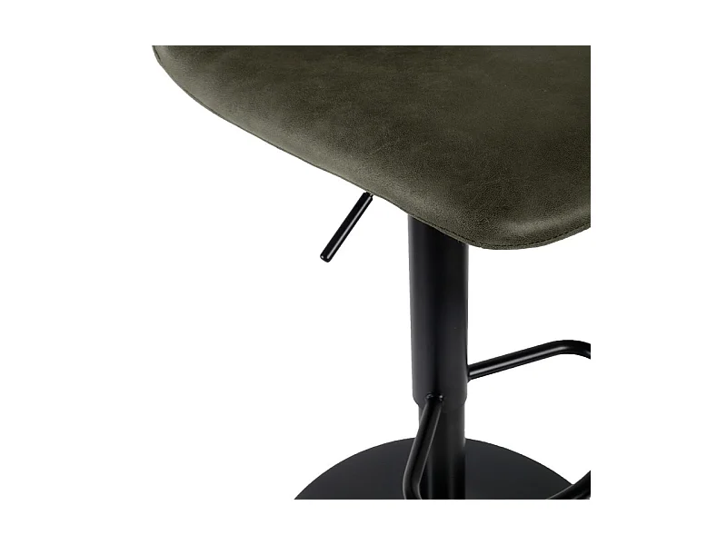 Lot 2 tabourets de bar réglables microfibre vert et métal - COBY 2