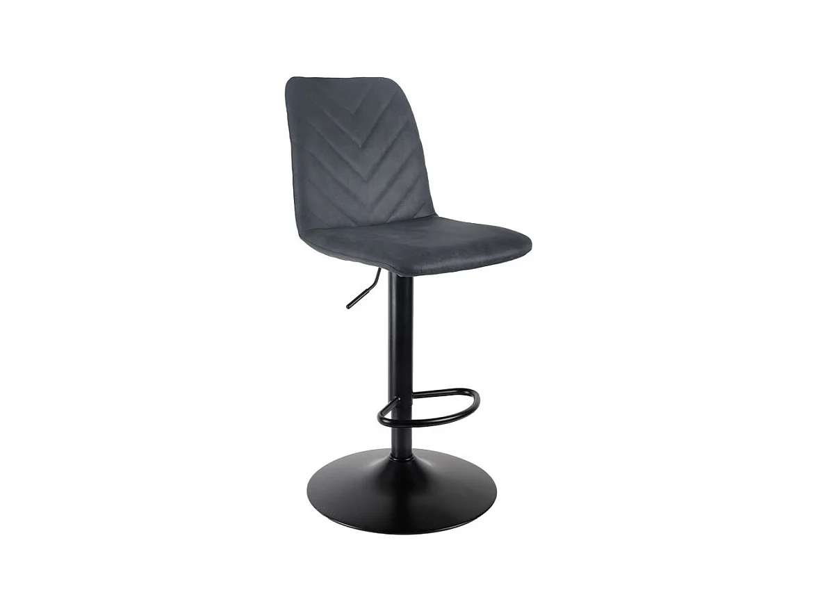 Tabouret de bar réglable microfibre anthracite et pied métal - COBY 2