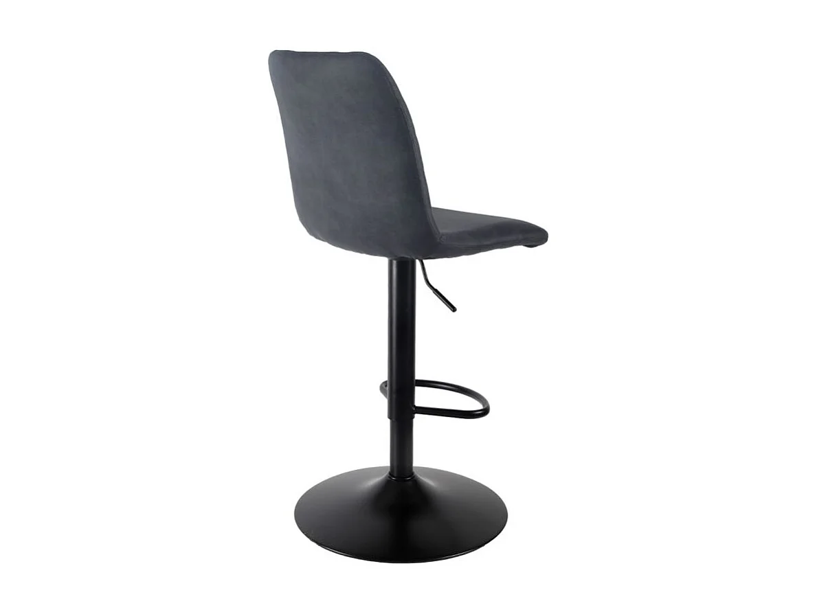 Tabouret de bar réglable microfibre anthracite et pied métal - COBY 2