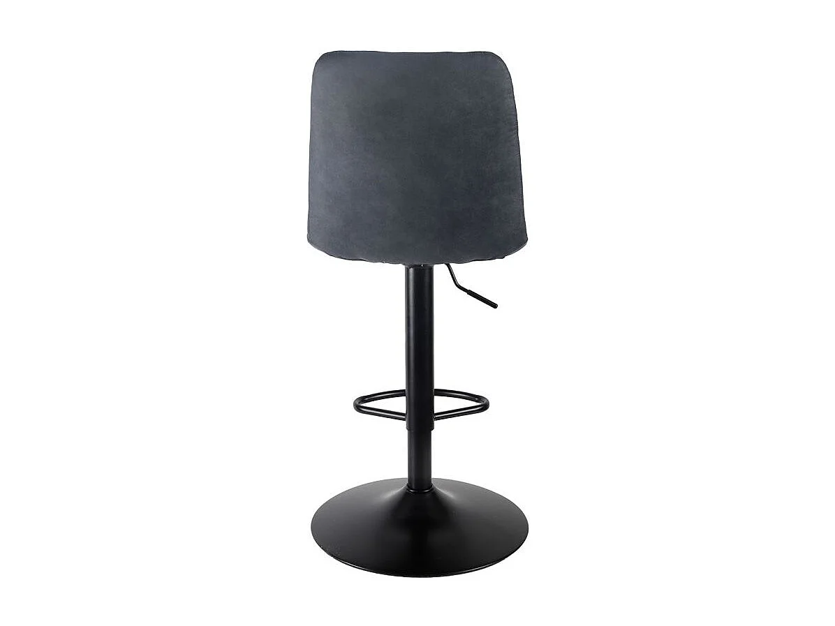 Tabouret de bar réglable microfibre anthracite et pied métal - COBY 2