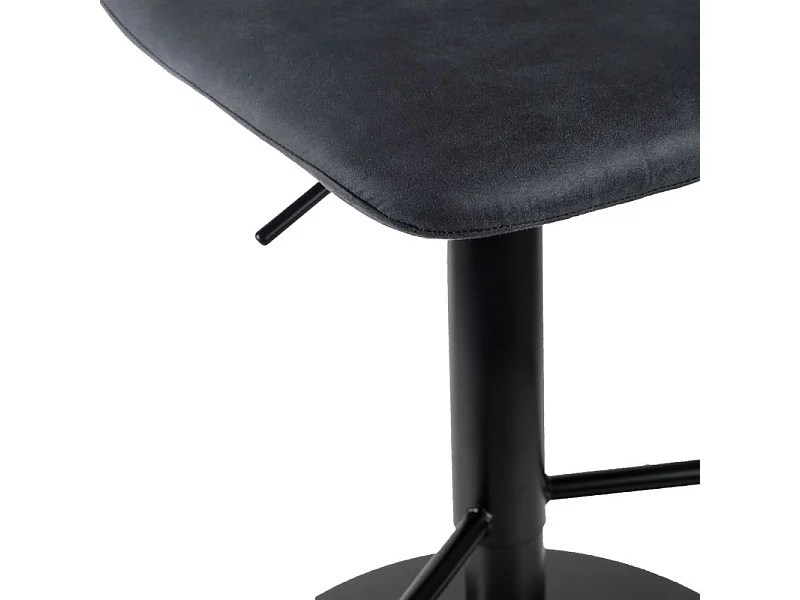 Tabouret de bar réglable microfibre anthracite et pied métal - COBY 2