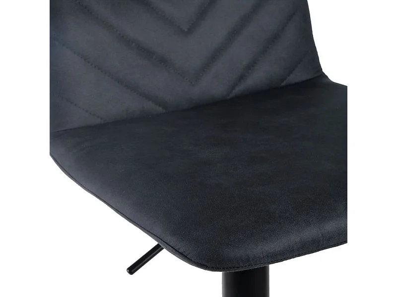 Tabouret de bar réglable microfibre anthracite et pied métal - COBY 2