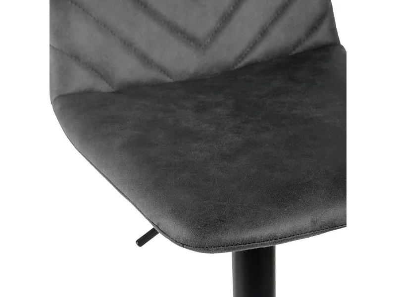 Lot 2 tabourets de bar réglables microfibre gris et métal - COBY 2