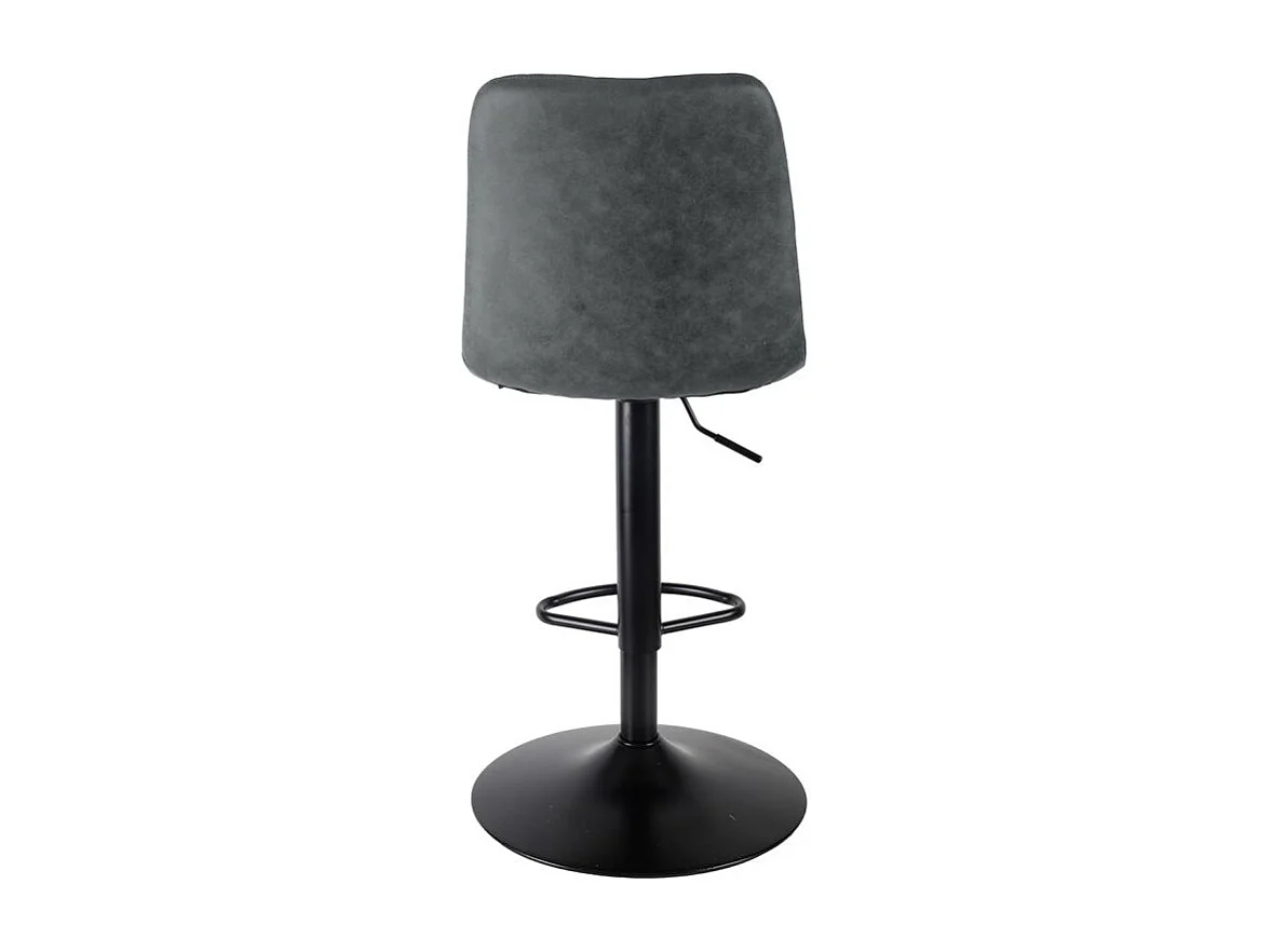 Tabouret de bar réglable en microfibre gris et pied métal - COBY 2
