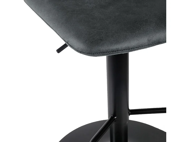 Tabouret de bar réglable en microfibre gris et pied métal - COBY 2