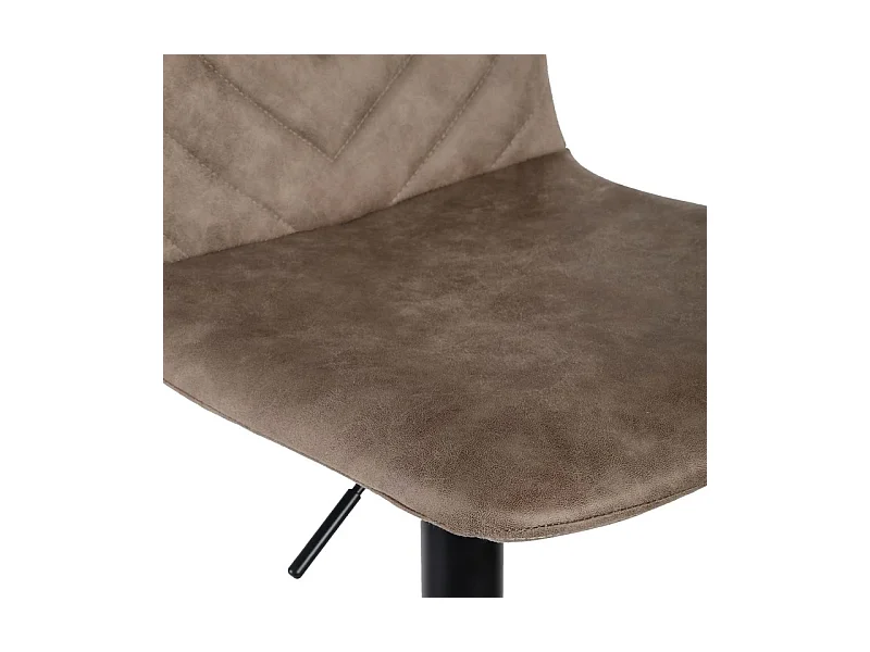 Lot 2 tabourets de bar réglables microfibre taupe et métal - COBY 2