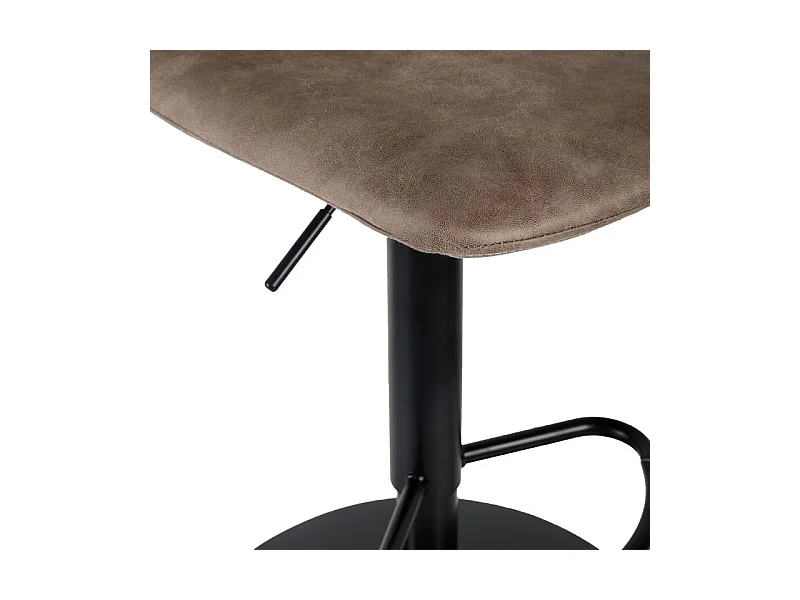 Lot 2 tabourets de bar réglables microfibre taupe et métal - COBY 2