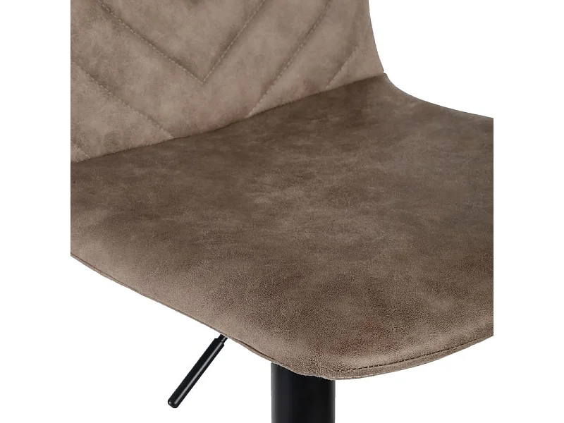 Lot 2 tabourets de bar réglables microfibre taupe et métal - COBY 2