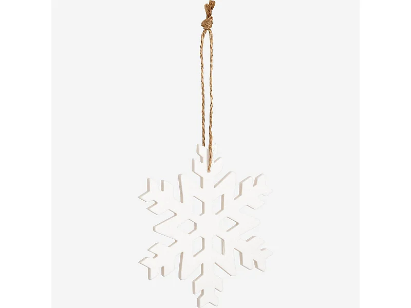 Habitat - Décoration de Noël - Flocon de neige en porcelaine - Blanc (Lot de 12) - Blanco