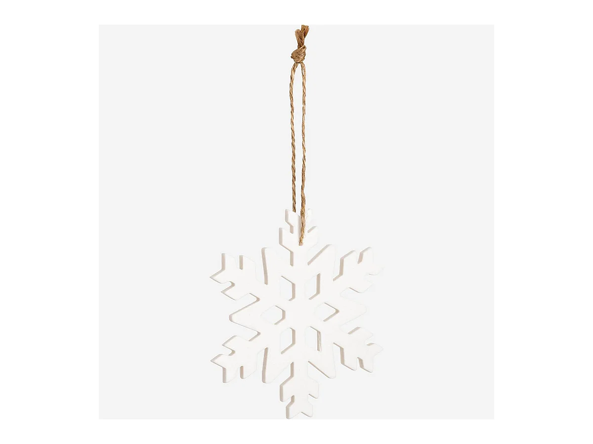 Habitat - Décoration de Noël - Flocon de neige en porcelaine - Blanc (Lot de 12) - Blanco