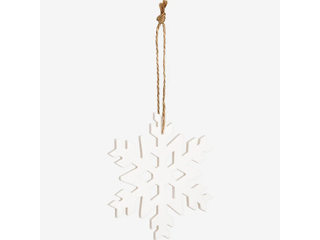 Habitat - Décoration de Noël - Flocon de neige en porcelaine - Blanc (Lot de 12) - Blanco