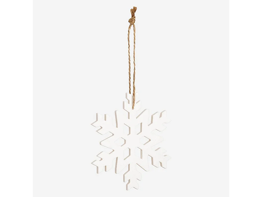 Habitat - Décoration de Noël - Flocon de neige en porcelaine - Blanc (Lot de 12) - Blanco