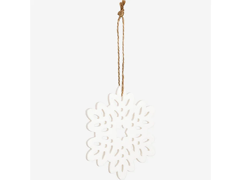 Habitat - Décoration de Noël - Grand flocon de neige en porcelaine - Blanc (Lot de 12) - Blanco