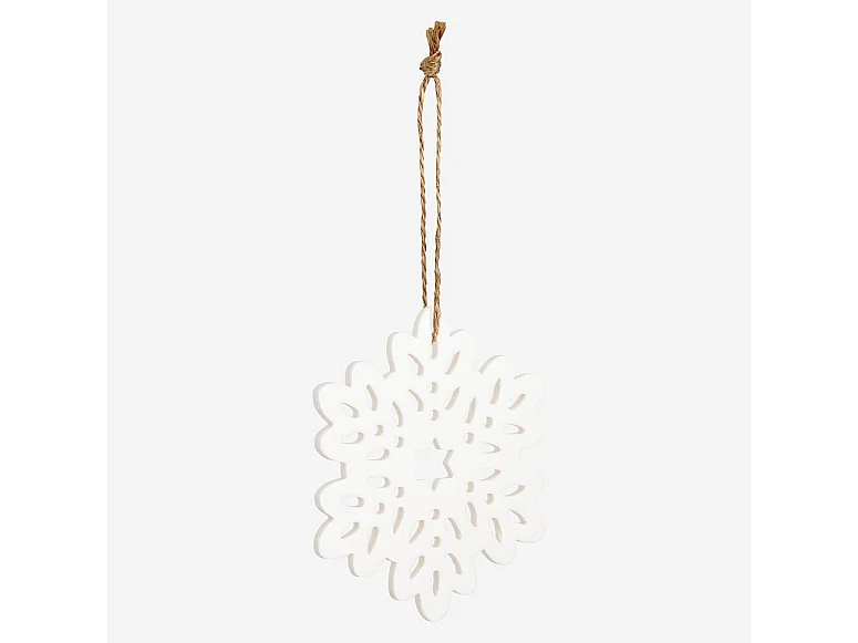 Habitat - Décoration de Noël - Grand flocon de neige en porcelaine - Blanc (Lot de 12) - Blanco