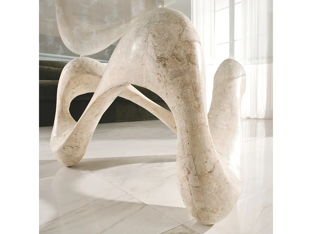 Aureus, Tavolino da salotto Beige (100cm X 100cm H. 42.5cm)| Duzzle