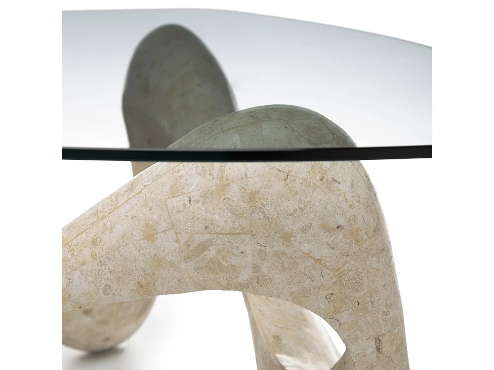 Aureus, Tavolino da salotto Beige (100cm X 100cm H. 42.5cm)| Duzzle