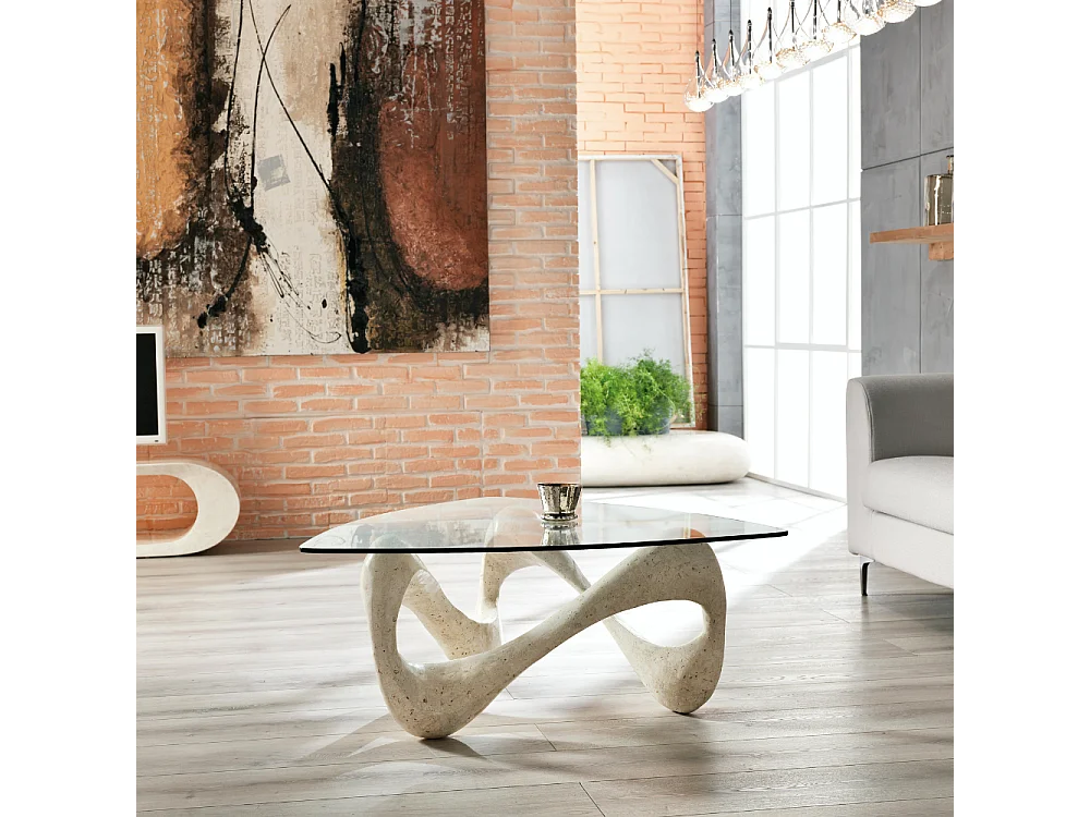 Aureus, Tavolino da salotto Beige (100cm X 100cm H. 42.5cm)