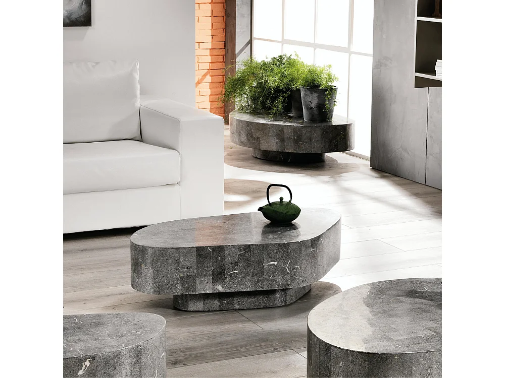 Lyra, Tavolino da salotto Grigio (52cm X 100cm H. 28cm)| Duzzle