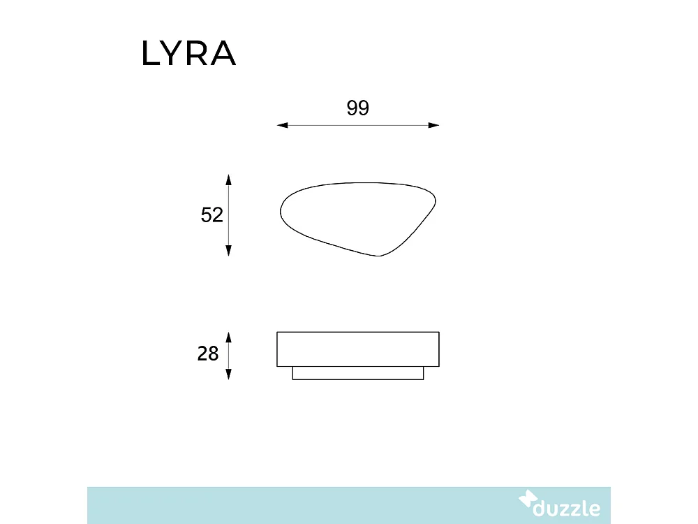Lyra, Tavolino da salotto Grigio (52cm X 100cm H. 28cm)| Duzzle