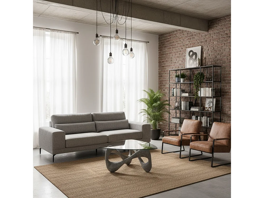 Aureus, Tavolino da salotto Grigio (100cm X 100cm H. 42.5cm)| Duzzle