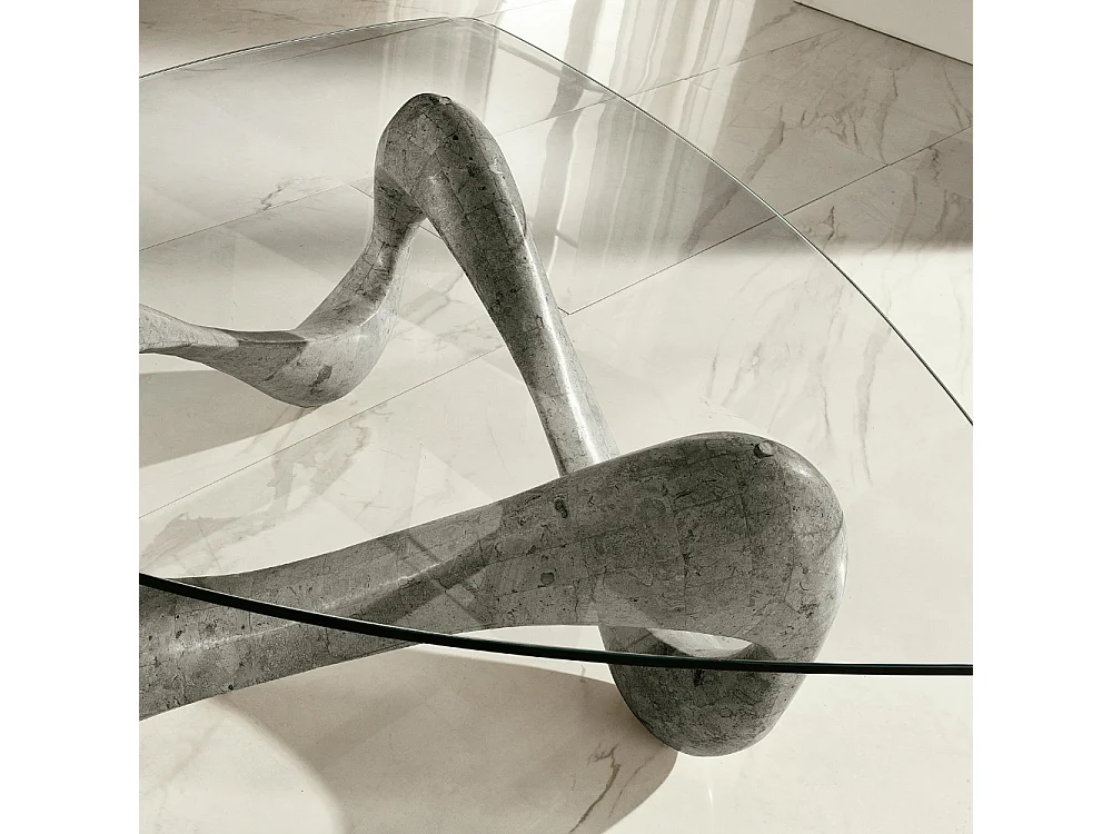 Aureus, Tavolino da salotto Grigio (100cm X 100cm H. 42.5cm)| Duzzle