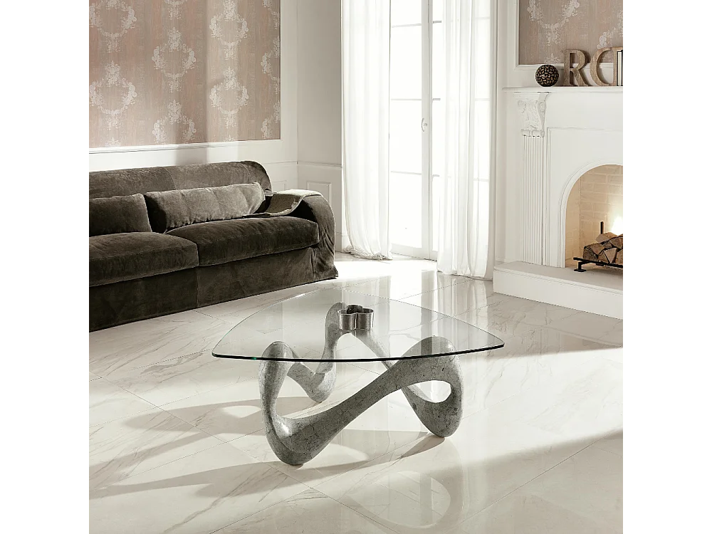 Aureus, Tavolino da salotto Grigio (100cm X 100cm H. 42.5cm)