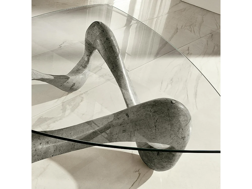 Aureus, Tavolino da salotto Grigio (100cm X 100cm H. 42.5cm)