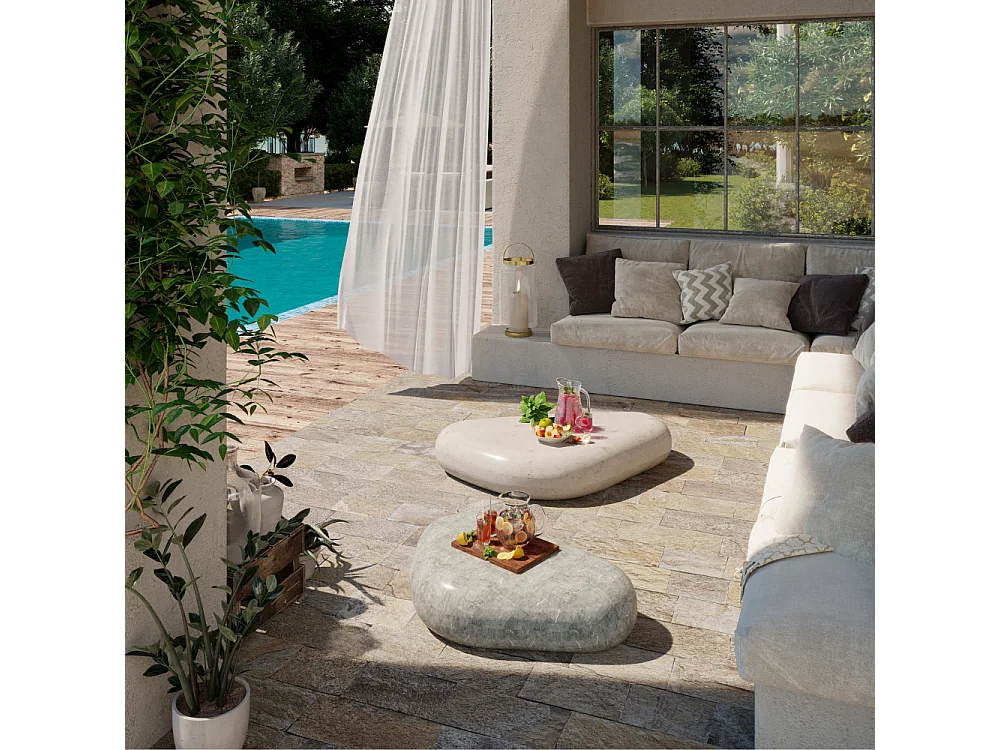 Petram, Tavolino da salotto Grigio (98cm X 52cm H. 27cm)| Duzzle