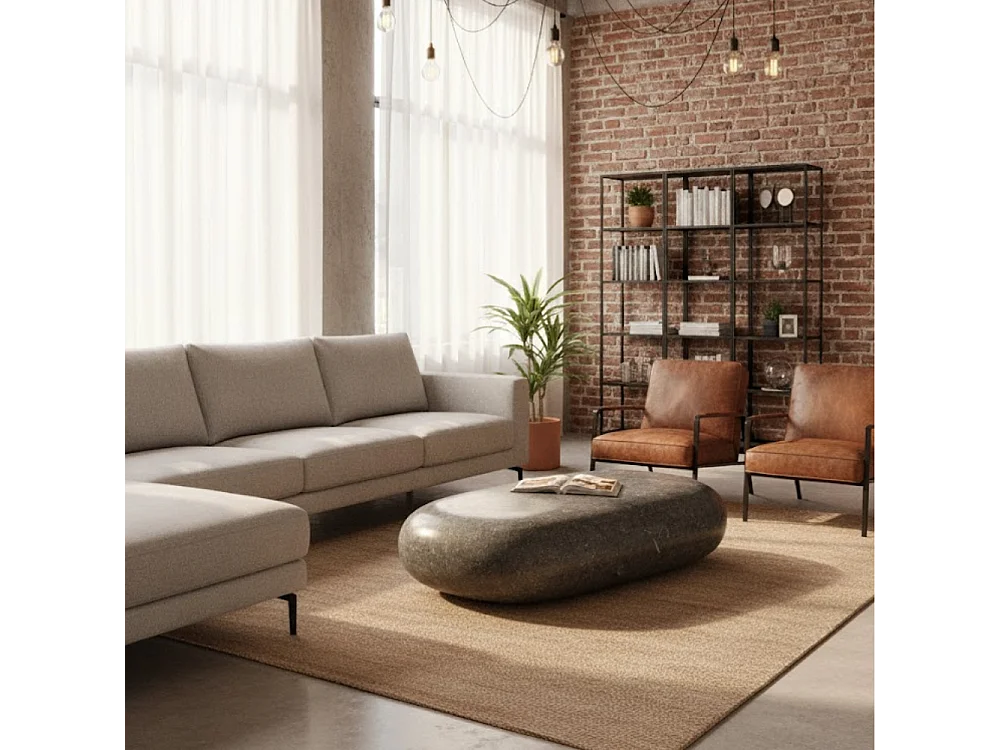 Petram, Tavolino da salotto Grigio (98cm X 52cm H. 27cm)| Duzzle