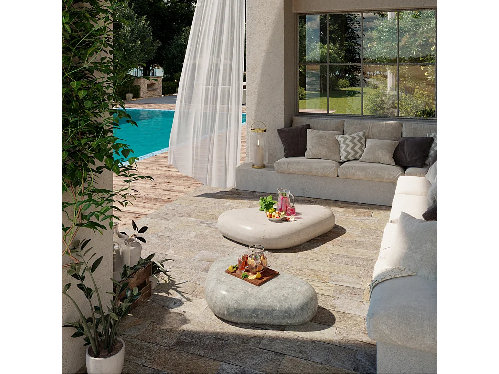 Petram, Tavolino da salotto Grigio (98cm X 52cm H. 27cm)| Duzzle