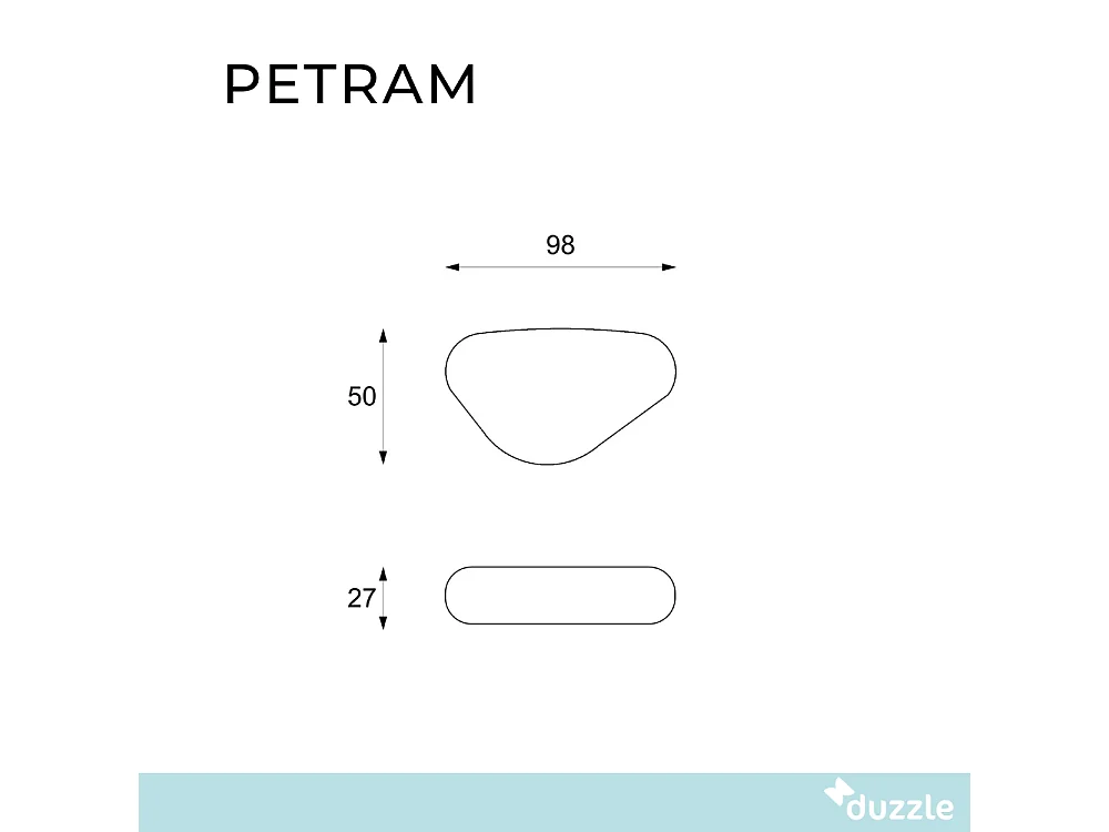 Petram, Tavolino da salotto Grigio (98cm X 52cm H. 27cm)