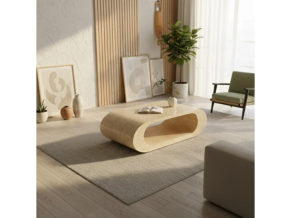 Horus, Tavolino da salotto / Porta tv Beige (62cm X 120cm H. 35cm)| Duzzle