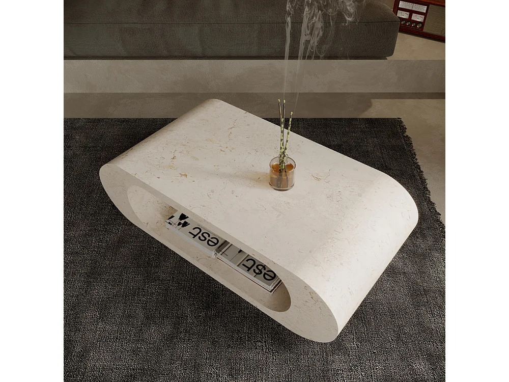 Horus, Tavolino da salotto / Porta tv Beige (62cm X 120cm H. 35cm)| Duzzle